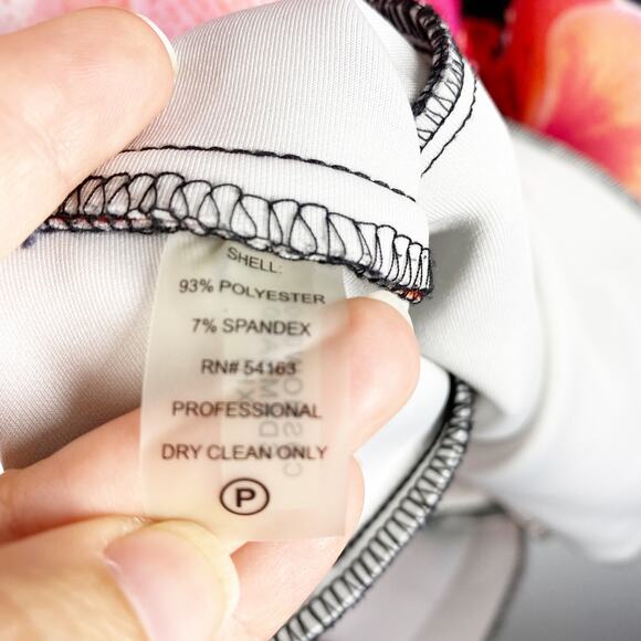 Calvin Klein Floral Dress Fitted Black Scuba Sleeveless Womens Size 10 - Picture 7 of 9